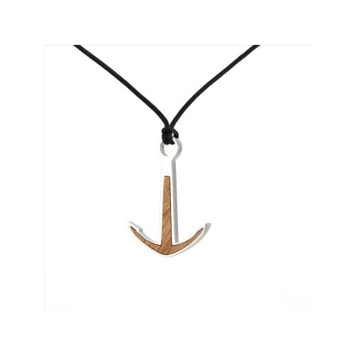 Silver+Surf necklace Anchor XL Wood