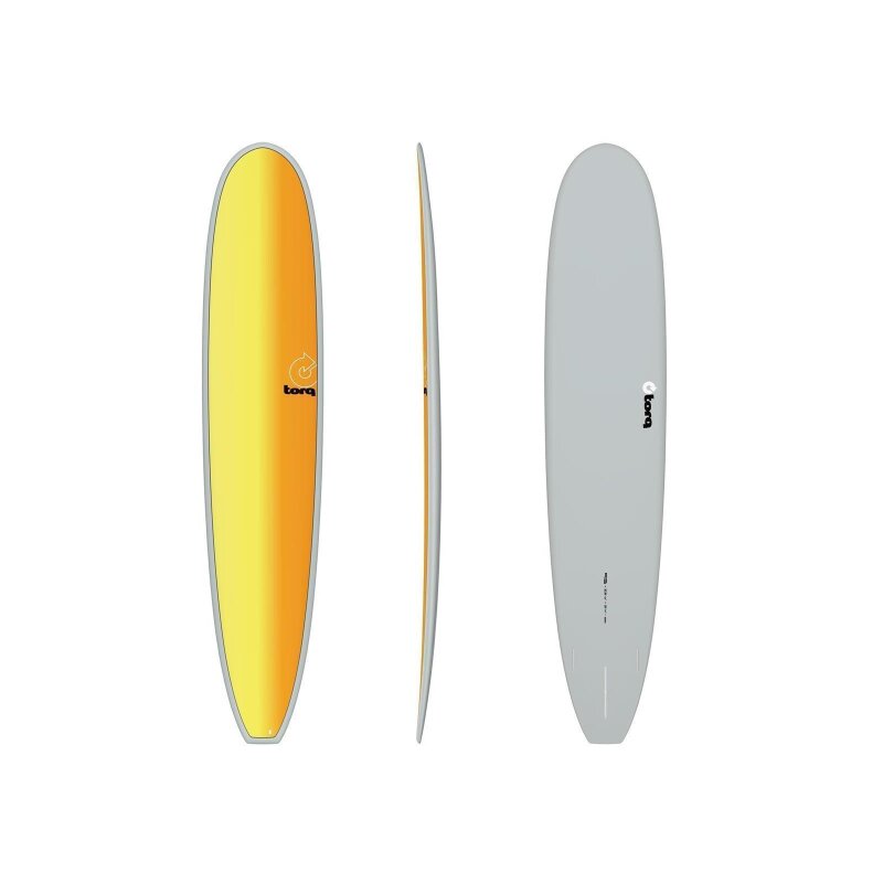 Surfboard TORQ Epoxy TET 9.6 Longboard Full Fade gelb grau