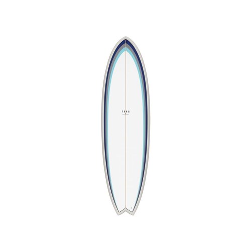 Surfboard TORQ Epoxy TET MOD Fish Board classic 3.0 weiß blau 6.3