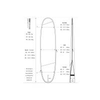 ROAM Boardbag Surfboard Tech Bag Longboard Malibu PLUS 9.6 Länge