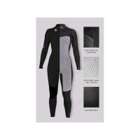 SISSTR Evolution 7 SEAS 5.4mm Eco Wetsuit Chest Zip Neoprene Fullsuit black size 8