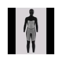 SISSTR Evolution 7 SEAS 5.4mm Eco Wetsuit Chest Zip neoprene hooded for woman Fullsuit black size 4