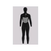 SISSTR Evolution 7 SEAS 6.5mm Eco Wetsuit Chest Zip Neopren mit Haube für Frauen Fullsuit schwarz Größe 10
