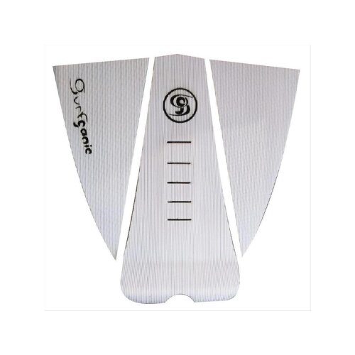 Surfganic Premium Eco Surfboard Foot Grip Tail Traction Pad weiß dreiteilig