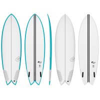Surfboard TORQ TEC Twin Fin Fish Board white