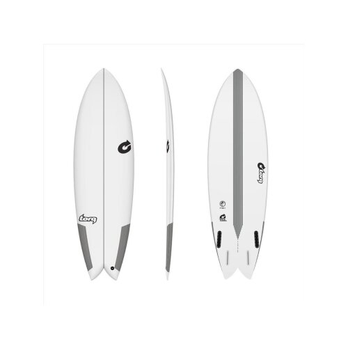 Surfboard TORQ Epoxy TEC Quad Twin Fish 6.4 carbon weiß