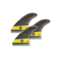 KOALITION Surfboard Futures Surf Fins Thruster Carbon size L Futures yellow grey