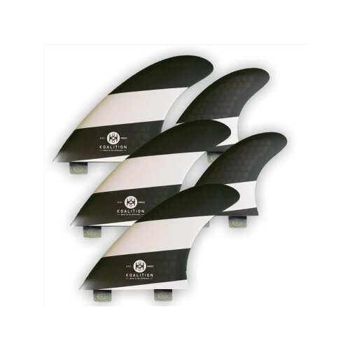 KOALITION Surfboard FCS Surf Fins Quad-Thruster M FCS white black