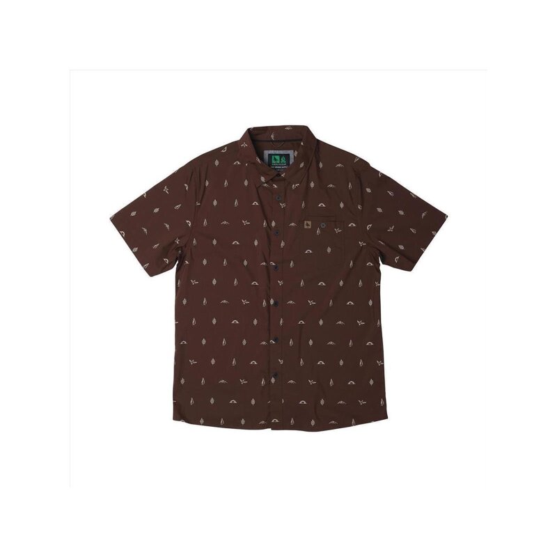 Hippytree Shirt Shirt Motif Woven short sleeve shirt...