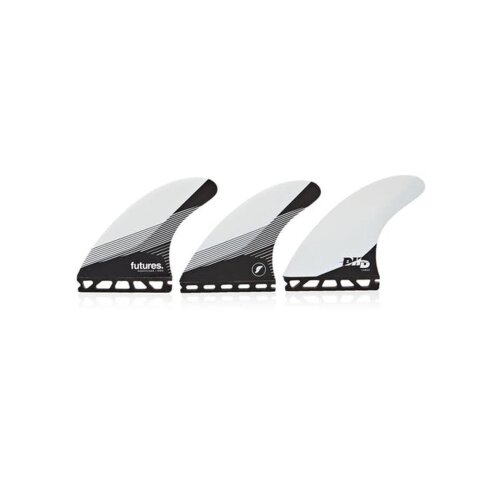 FUTURES Thruster Surf Fin Set DHD Honeycomb size Large white black